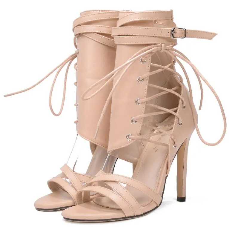 Roman Gladiator Buckle Strap Zipper Laced Sandals