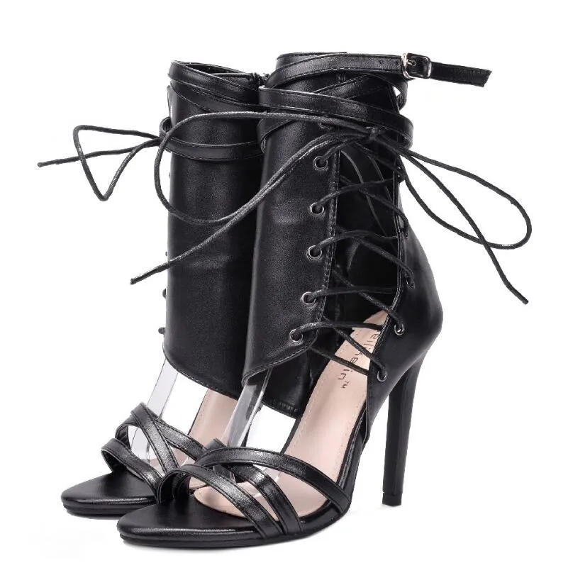 Roman Gladiator Buckle Strap Zipper Laced Sandals