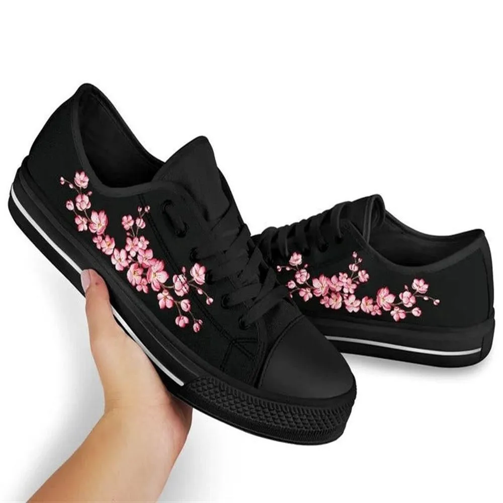 Sakura Cherry Blosoom Low Top Shoes, Low Top Sneaker, Low Top Canvas Shoes