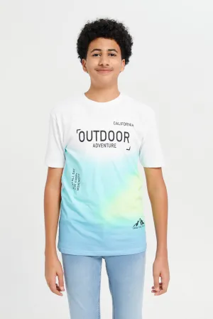 Senor Boys White Printed T-Shirt