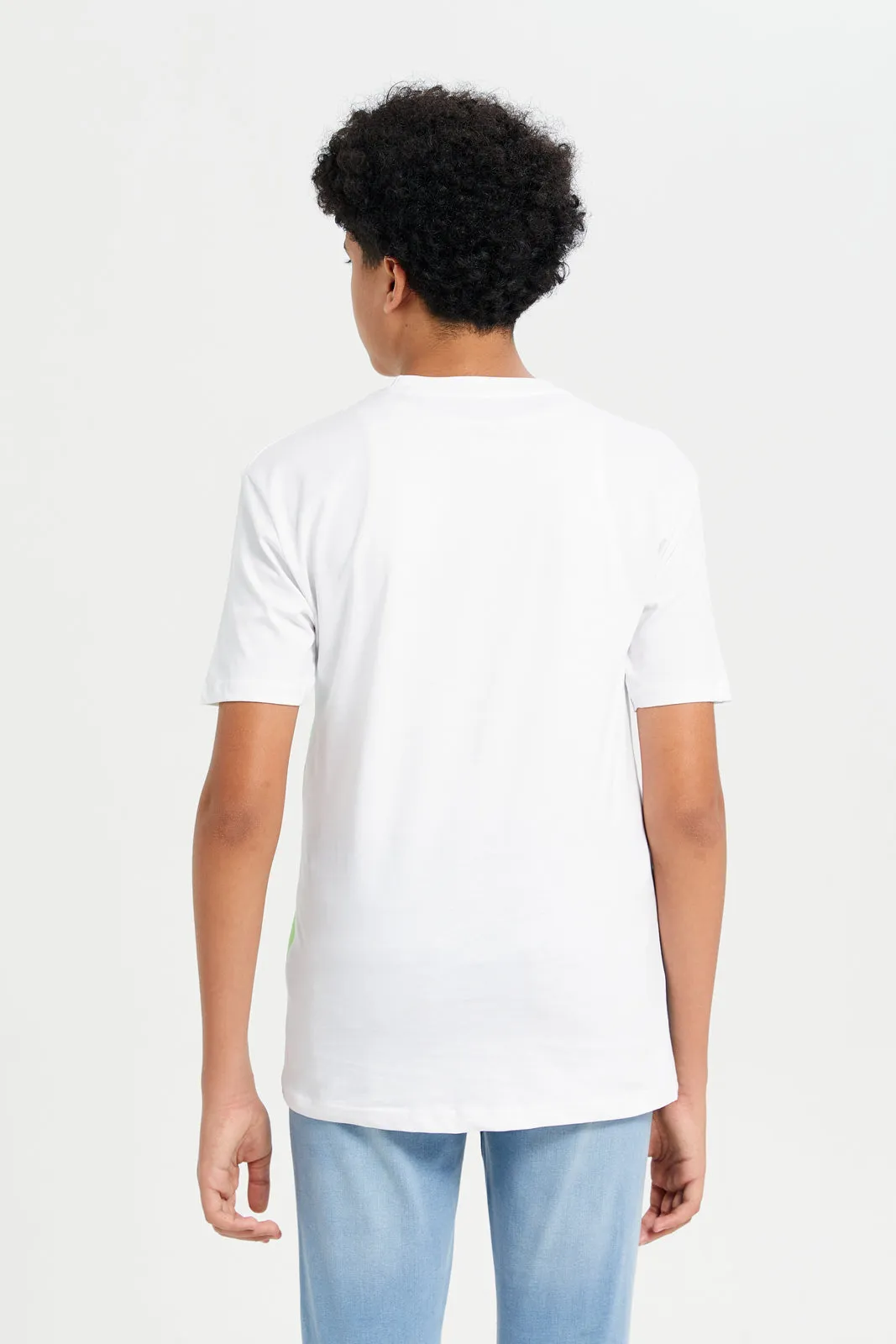 Senor Boys White Printed T-Shirt