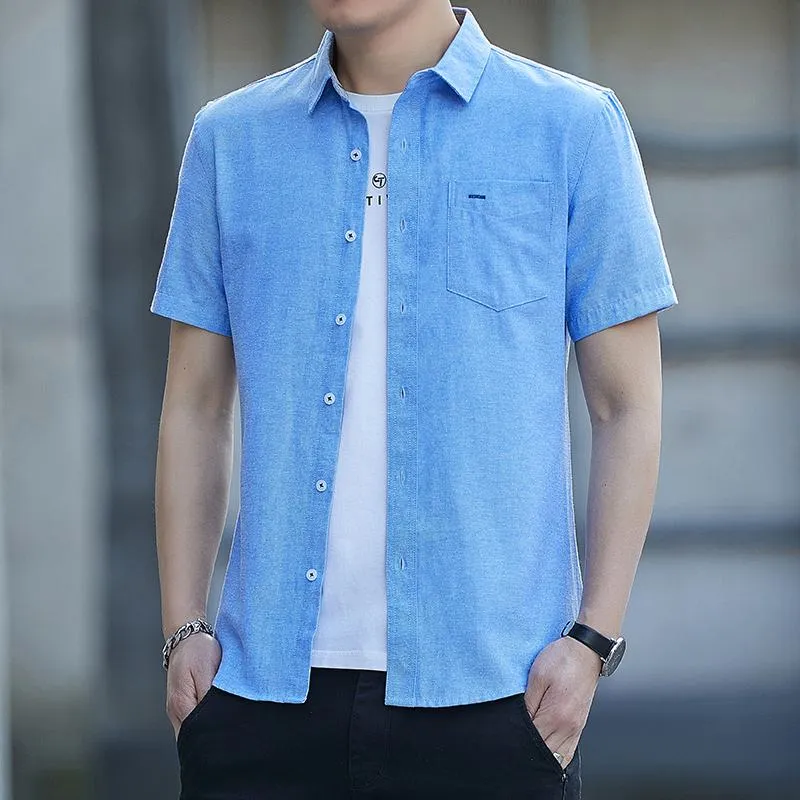 Solid Casual Short Sleeve Shirt