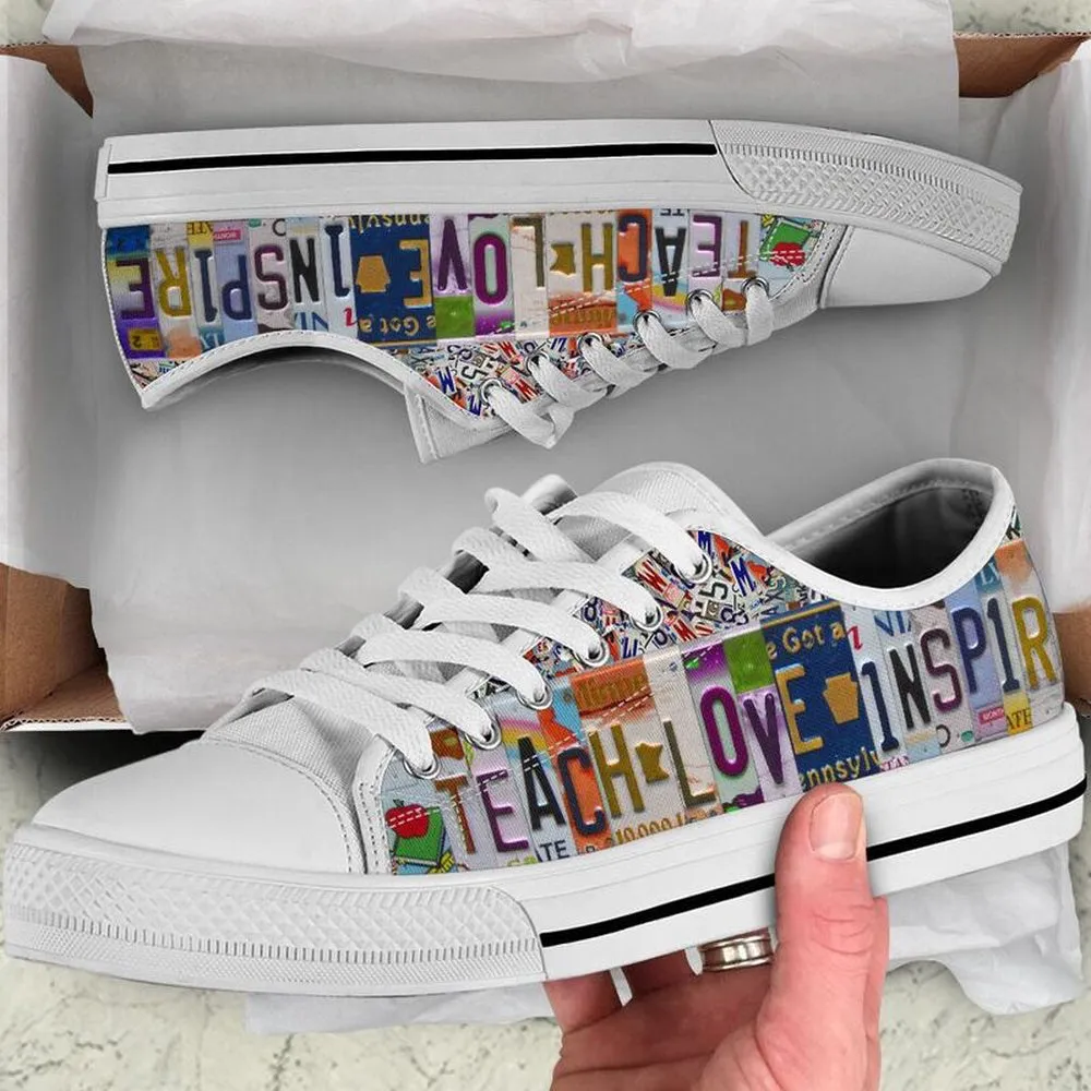 Special Ed Teacher License Plates Low Top Shoes, Teacher Shoes, Low Top Sneakers