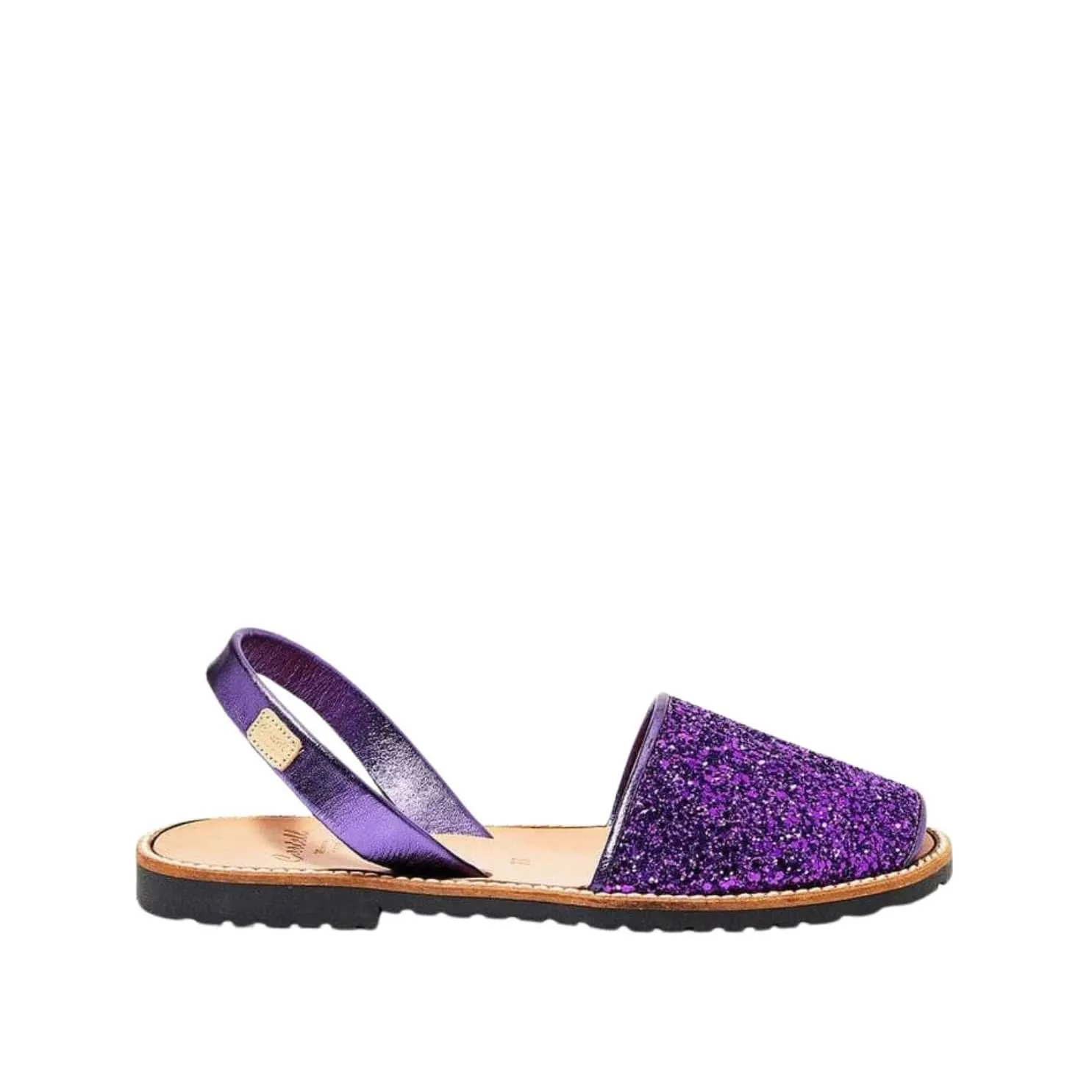 Standard Glitter Leather Sandals With Open Toe For Women - Madona-1056R