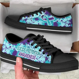 Suicide Prevention A Splash Low Top Shoes Canvas Shoes, Low Top Sneaker, Low Top Canvas Shoes