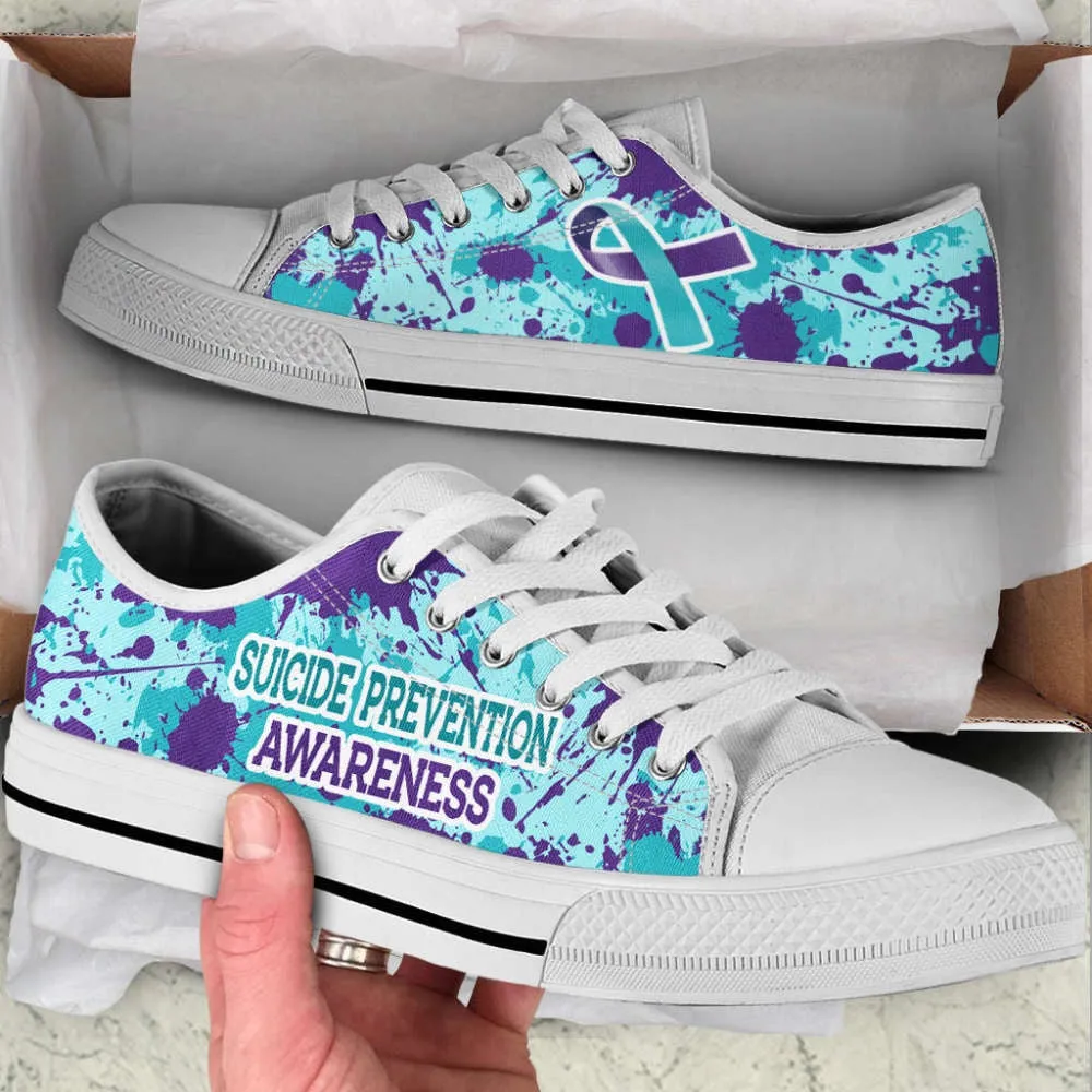 Suicide Prevention A Splash Low Top Shoes Canvas Shoes, Low Top Sneaker, Low Top Canvas Shoes