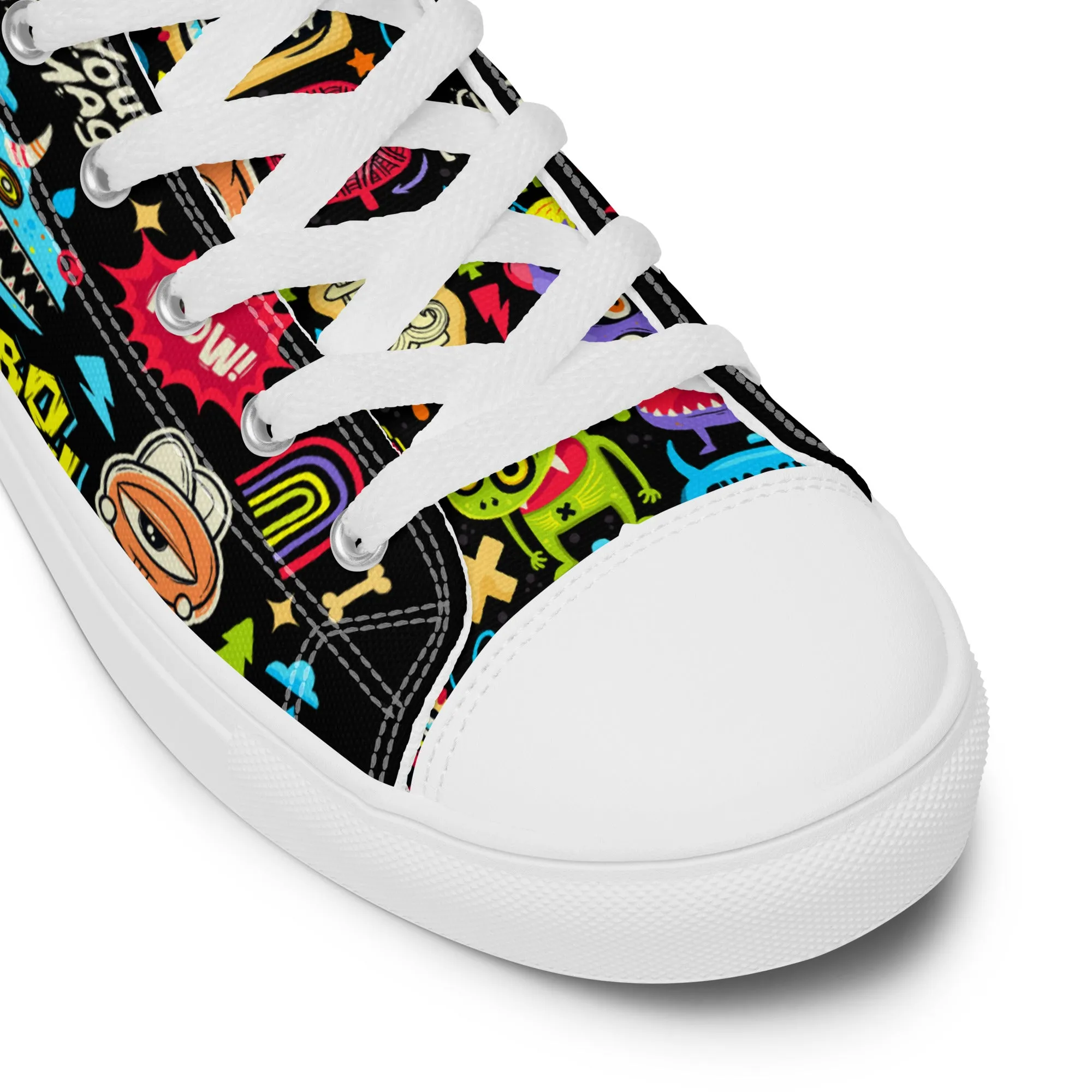 Unisex high top canvas shoes - Little monsters