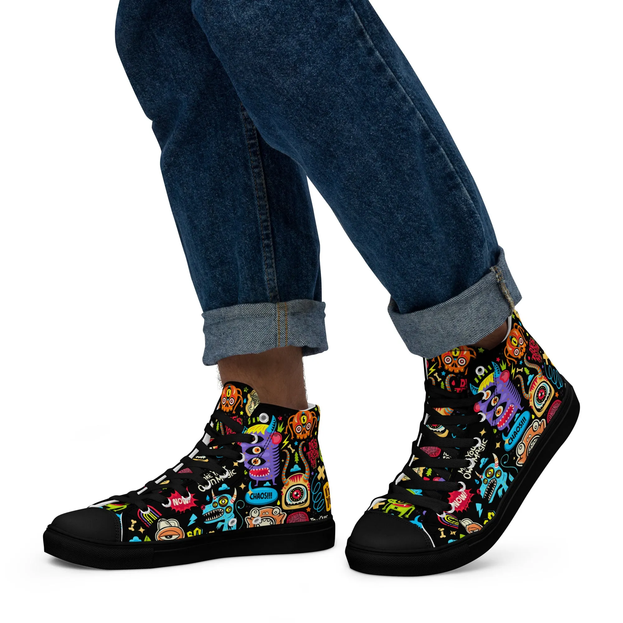 Unisex high top canvas shoes - Little monsters