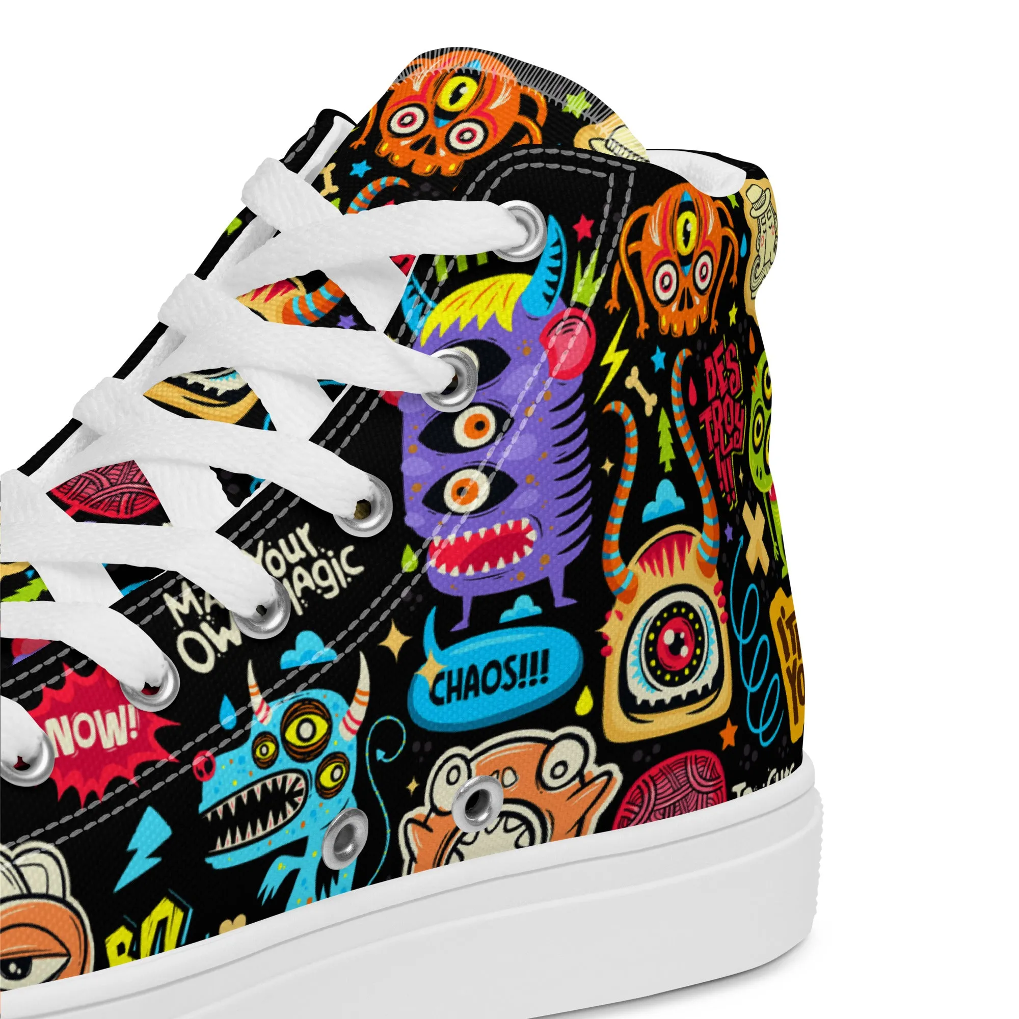 Unisex high top canvas shoes - Little monsters