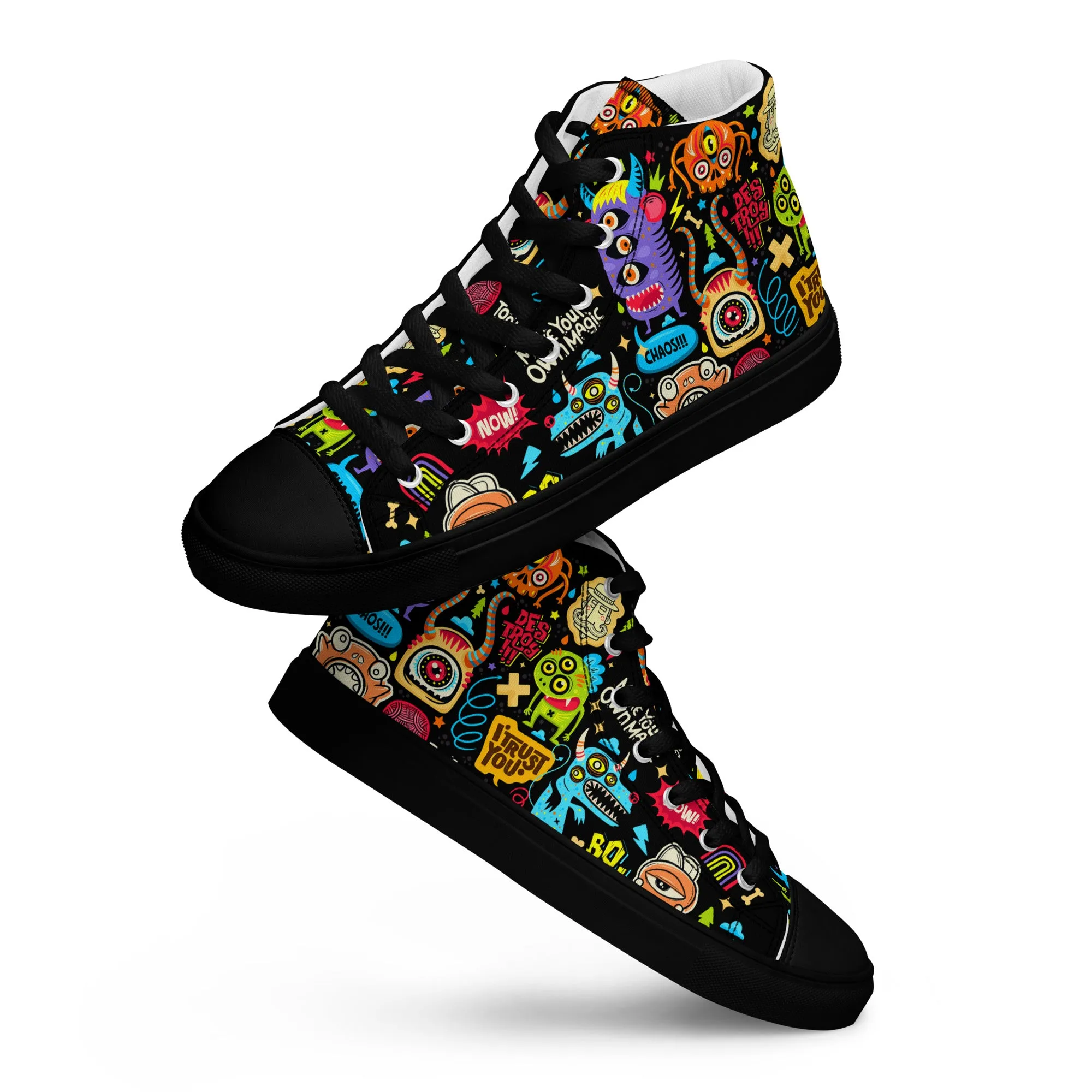 Unisex high top canvas shoes - Little monsters