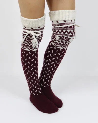 Winter Knitted Thigh High Long Socks For Women