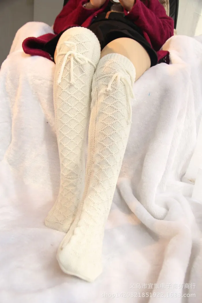 Winter Knitted Thigh High Long Socks For Women