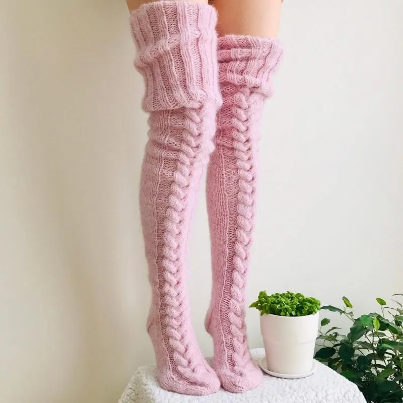 Women Winter Knitted Warm Thigh High Fashion Socks