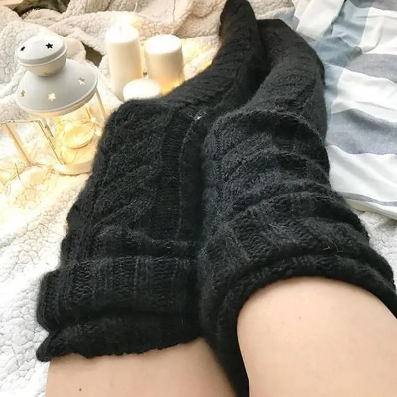 Women Winter Knitted Warm Thigh High Fashion Socks