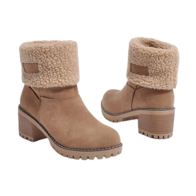 Women Winter Snow Warm Plush Faux Fur Ankle Thermal Boots