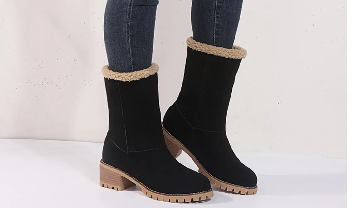 Women Winter Snow Warm Plush Faux Fur Ankle Thermal Boots