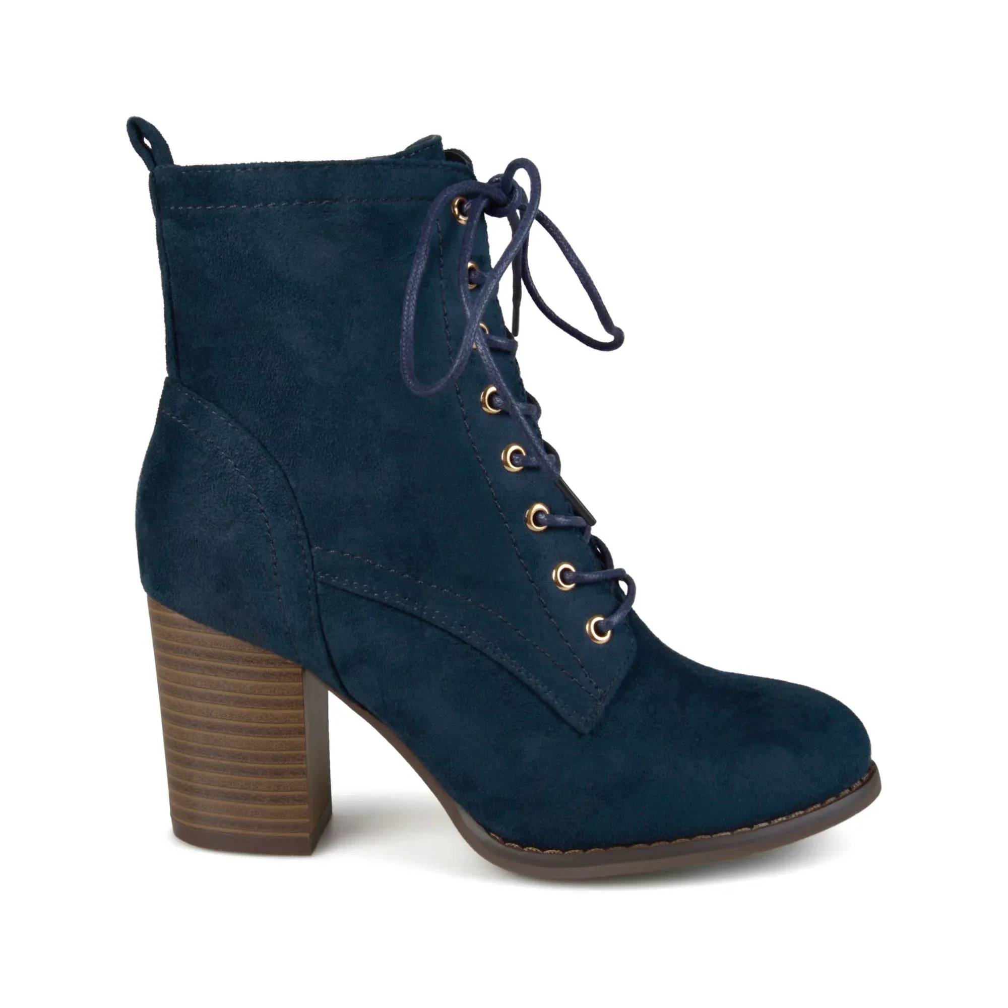 Womens Trendy Baylor Lace Up Stacked Heel Booties