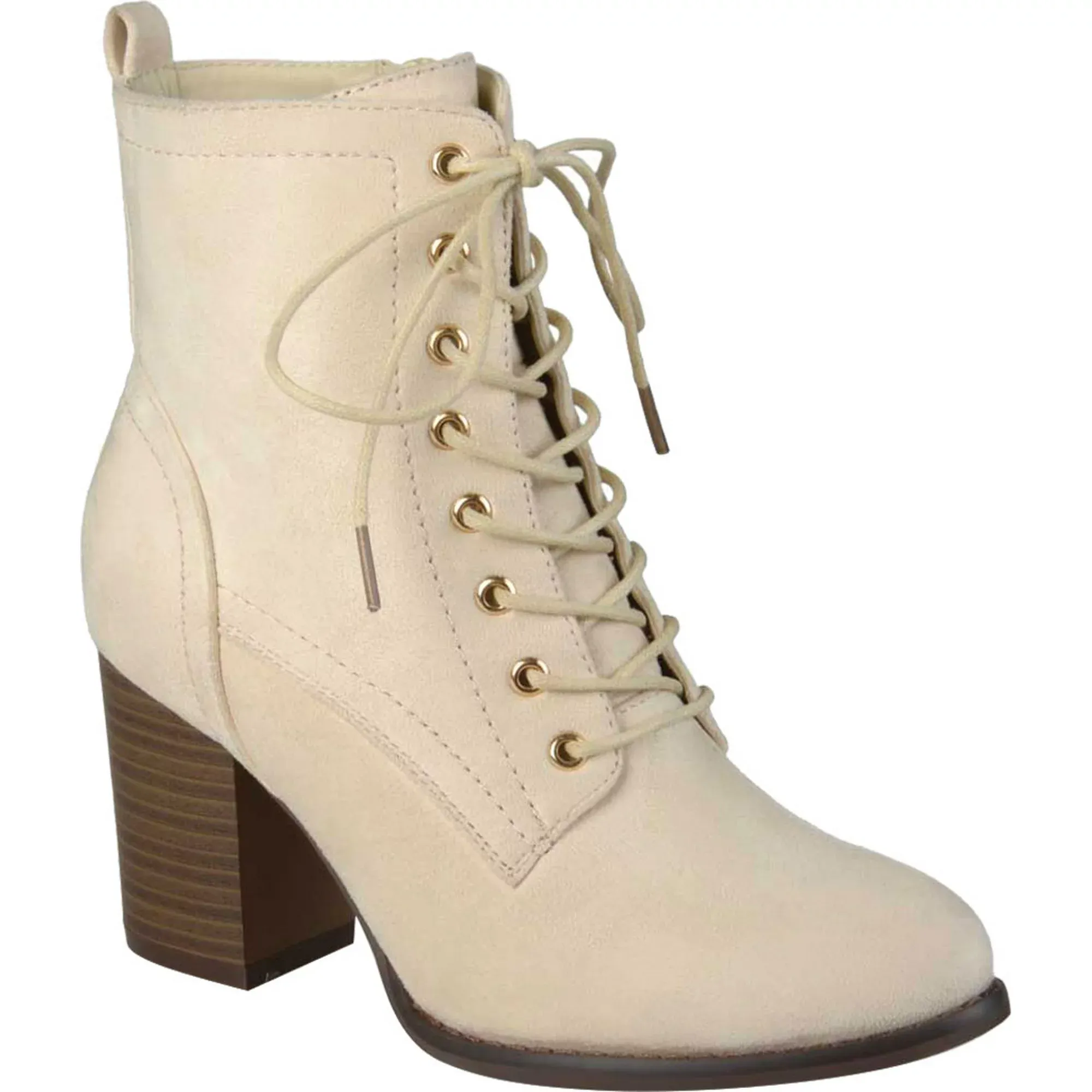 Womens Trendy Baylor Lace Up Stacked Heel Booties