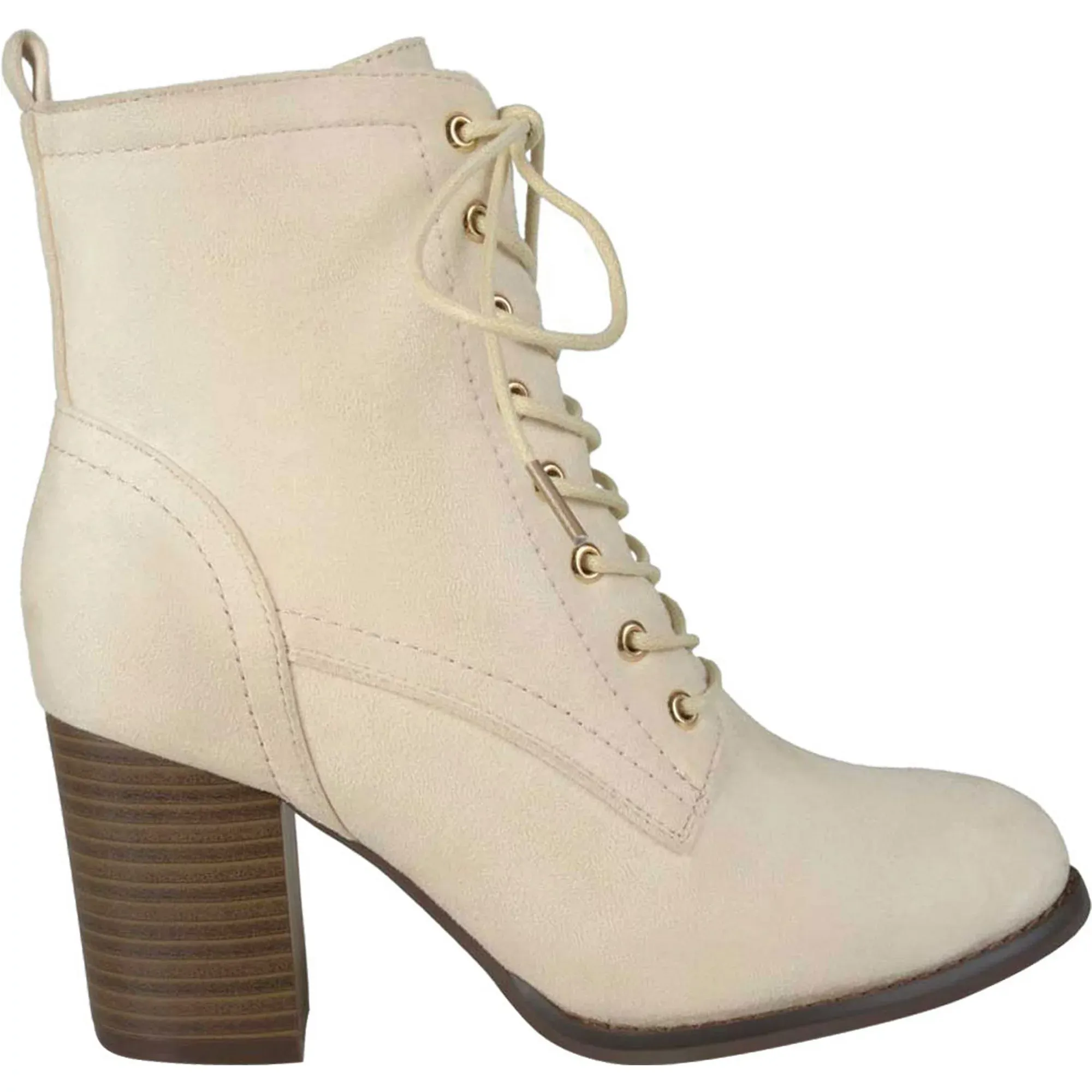 Womens Trendy Baylor Lace Up Stacked Heel Booties