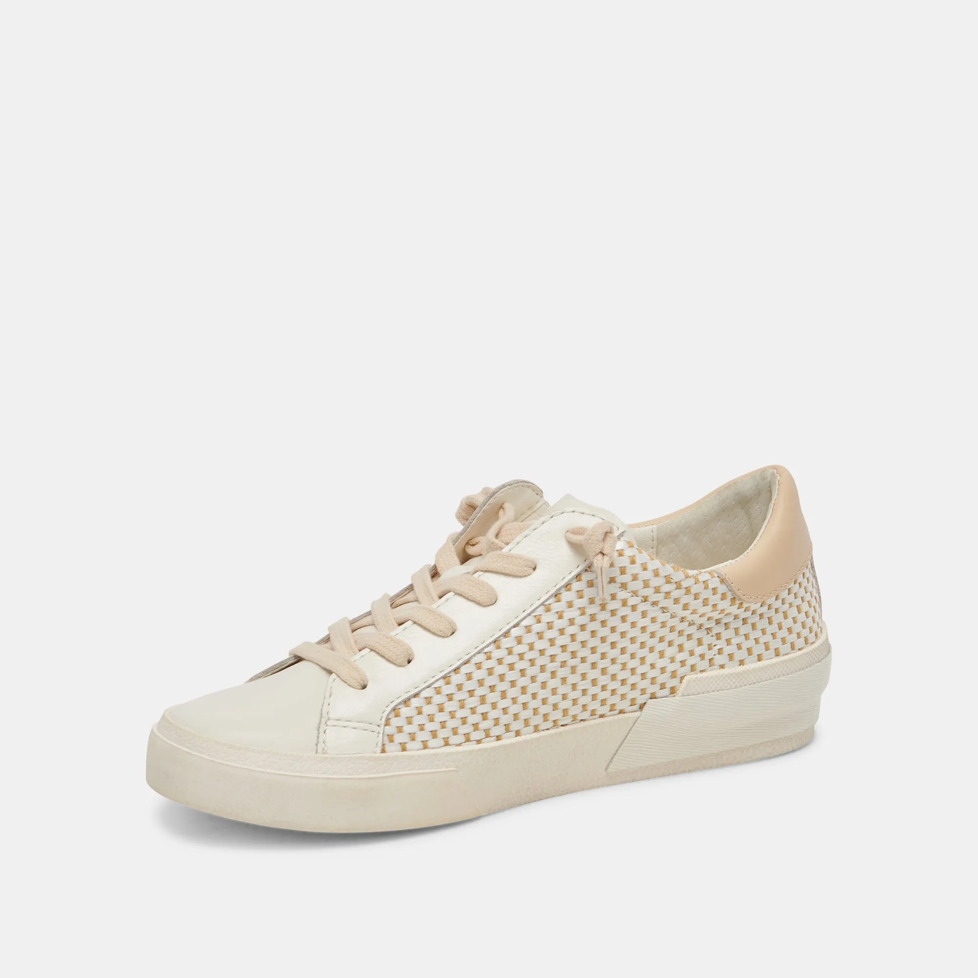 ZINA SNEAKERS TAN CREAM RAFFIA